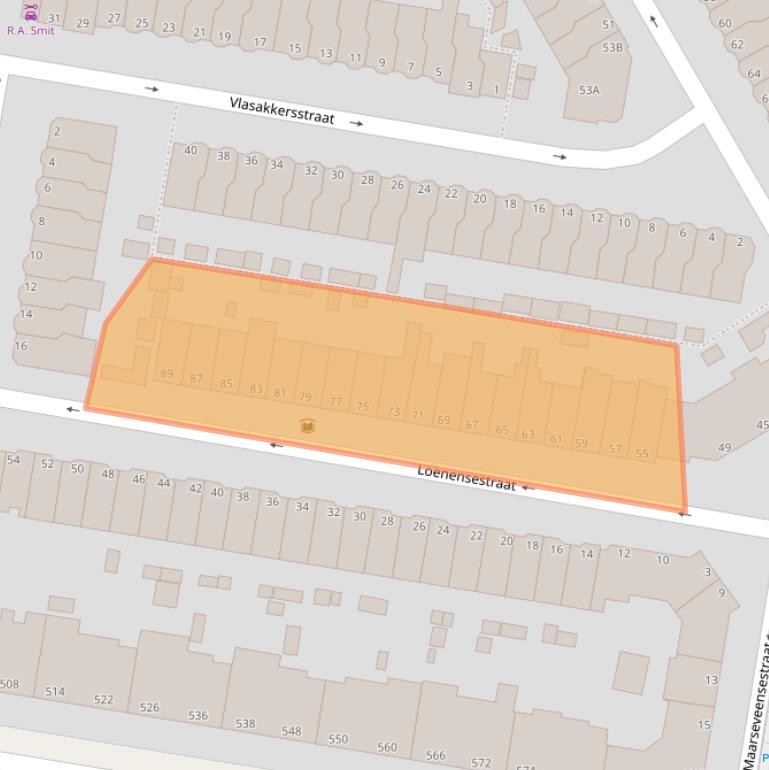 Kaart van postcodegebied 2574RG.