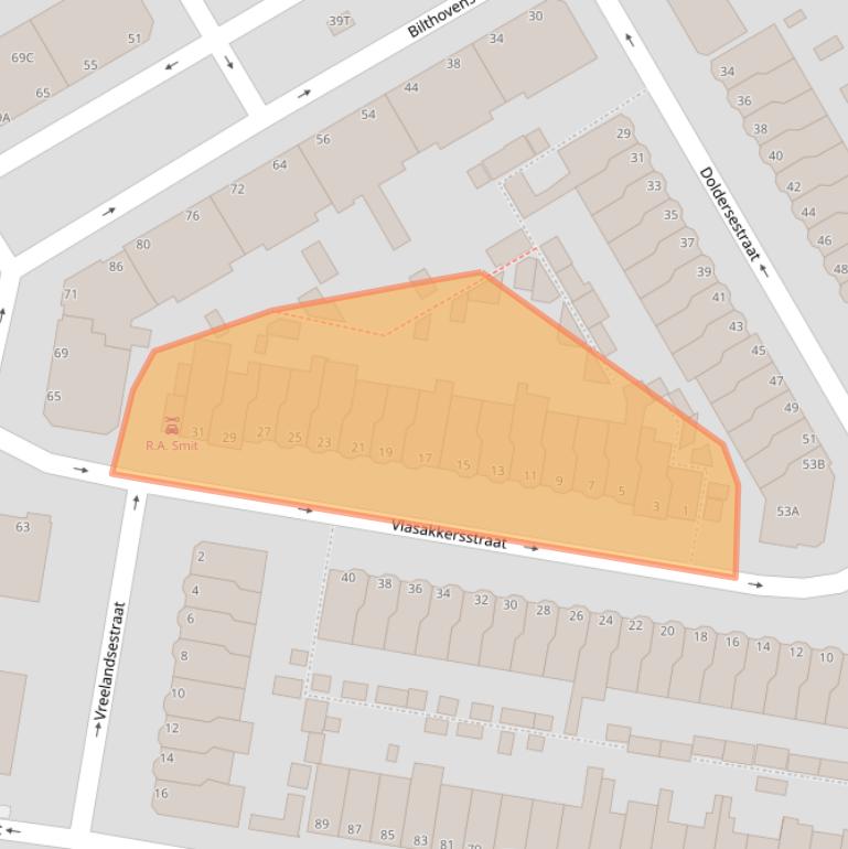 Kaart van postcodegebied 2574SB.