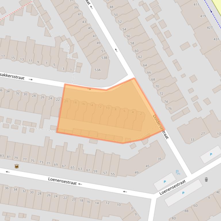 Kaart van postcodegebied 2574SH.