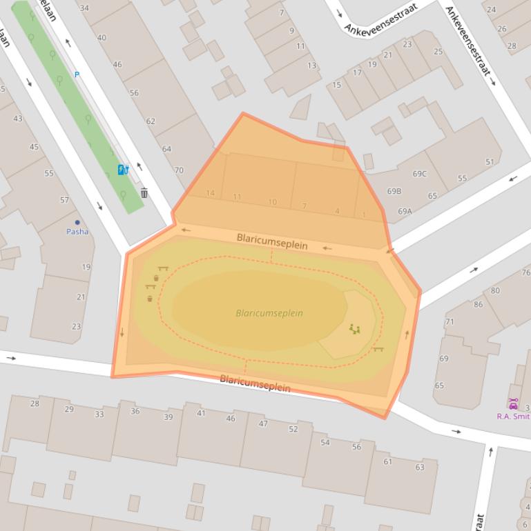 Kaart van postcodegebied 2574SM.