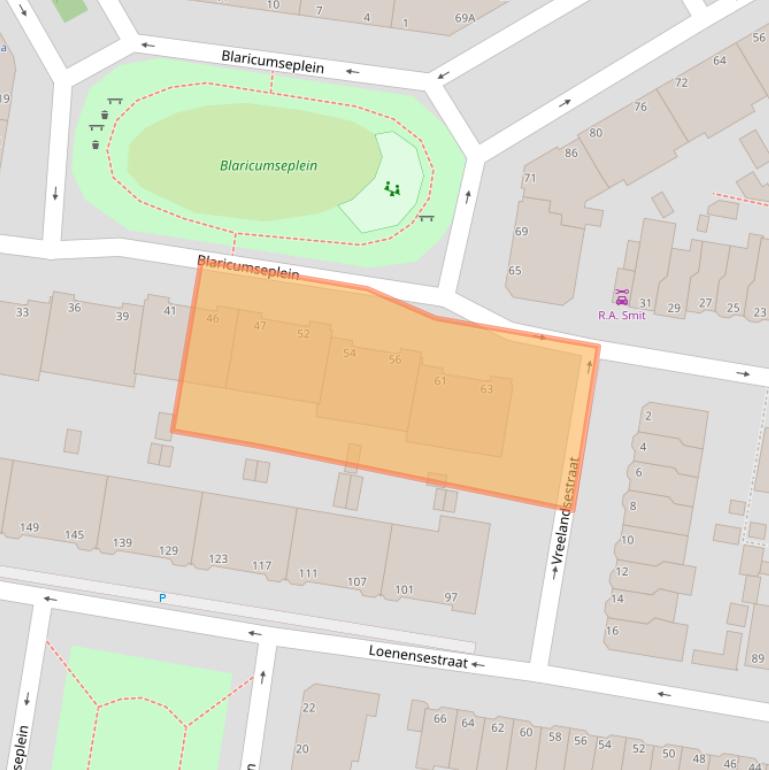 Kaart van postcodegebied 2574SR.