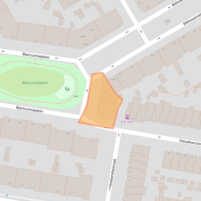 Kaart van postcodegebied 2574ST.