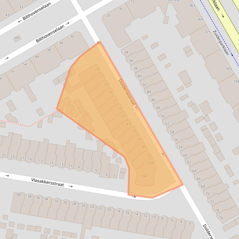 Kaart van postcodegebied 2574TB.