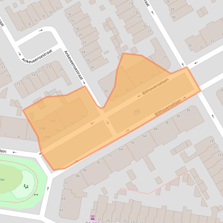 Kaart van postcodegebied 2574TG.