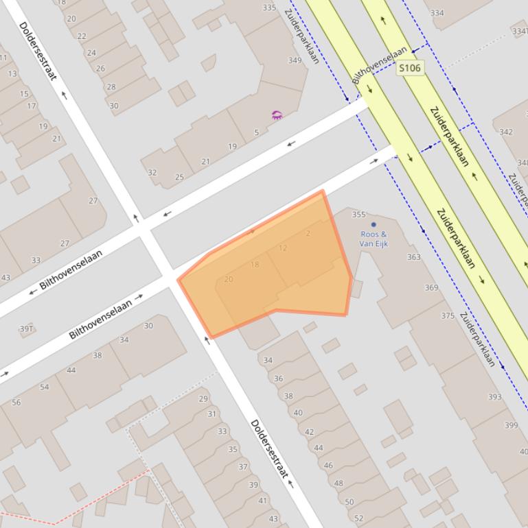 Kaart van postcodegebied 2574TH.