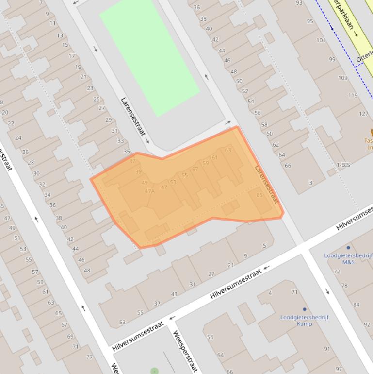 Kaart van postcodegebied 2574VD.