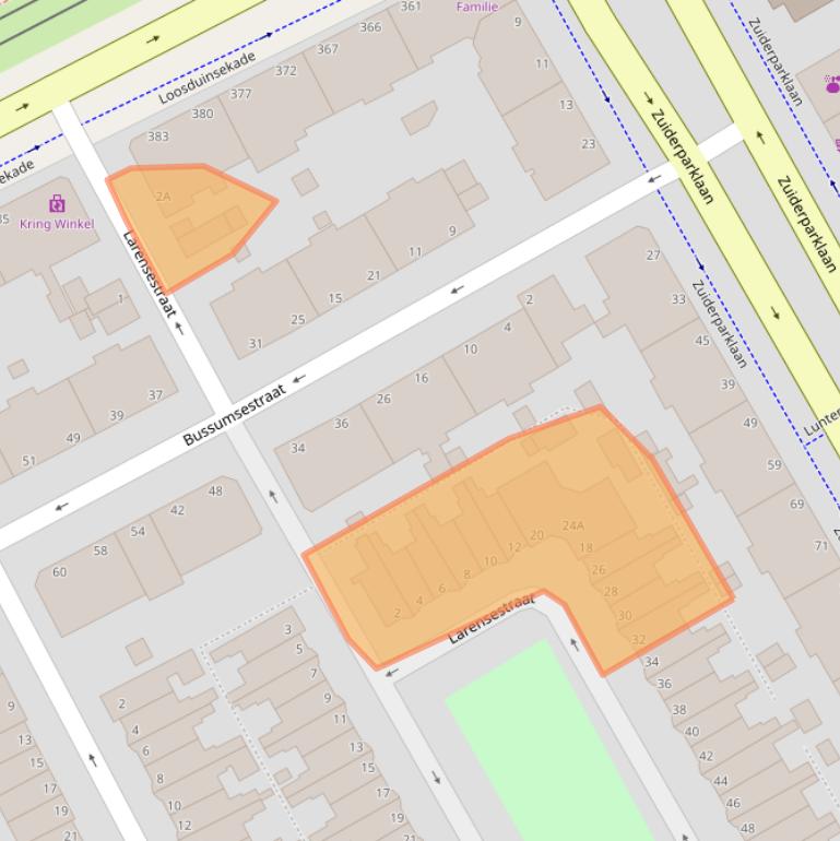 Kaart van postcodegebied 2574VJ.