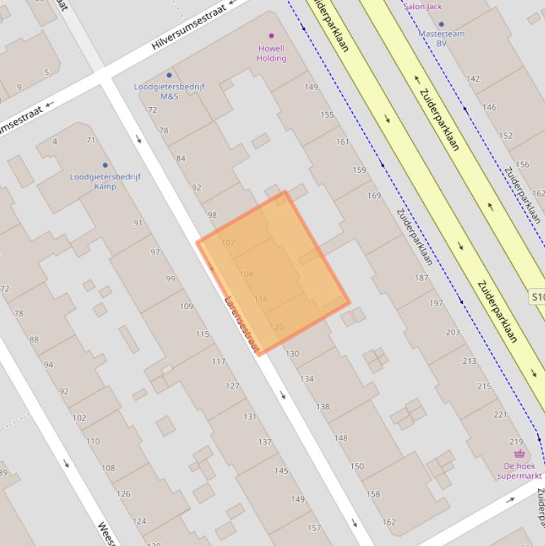 Kaart van postcodegebied 2574VM.