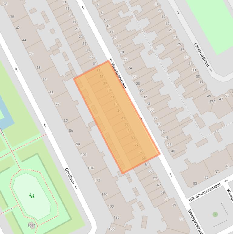 Kaart van postcodegebied 2574VR.