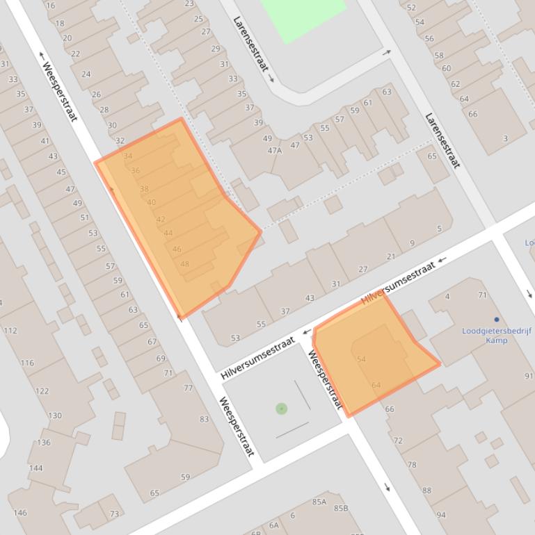 Kaart van postcodegebied 2574VV.
