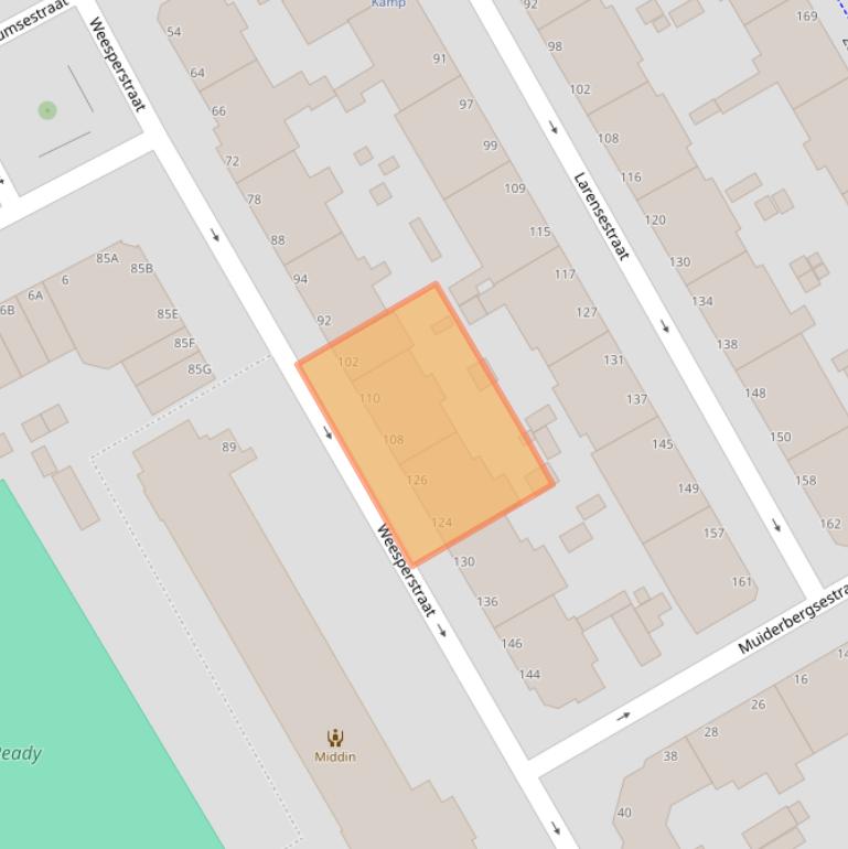 Kaart van postcodegebied 2574VX.