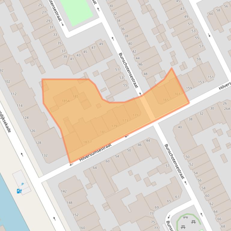 Kaart van postcodegebied 2574XE.