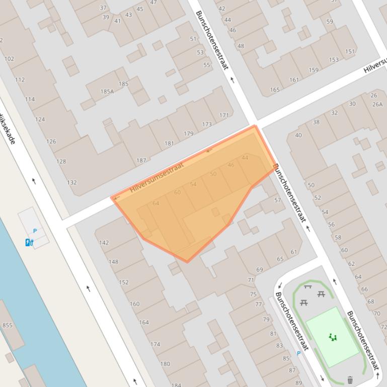 Kaart van postcodegebied 2574XH.