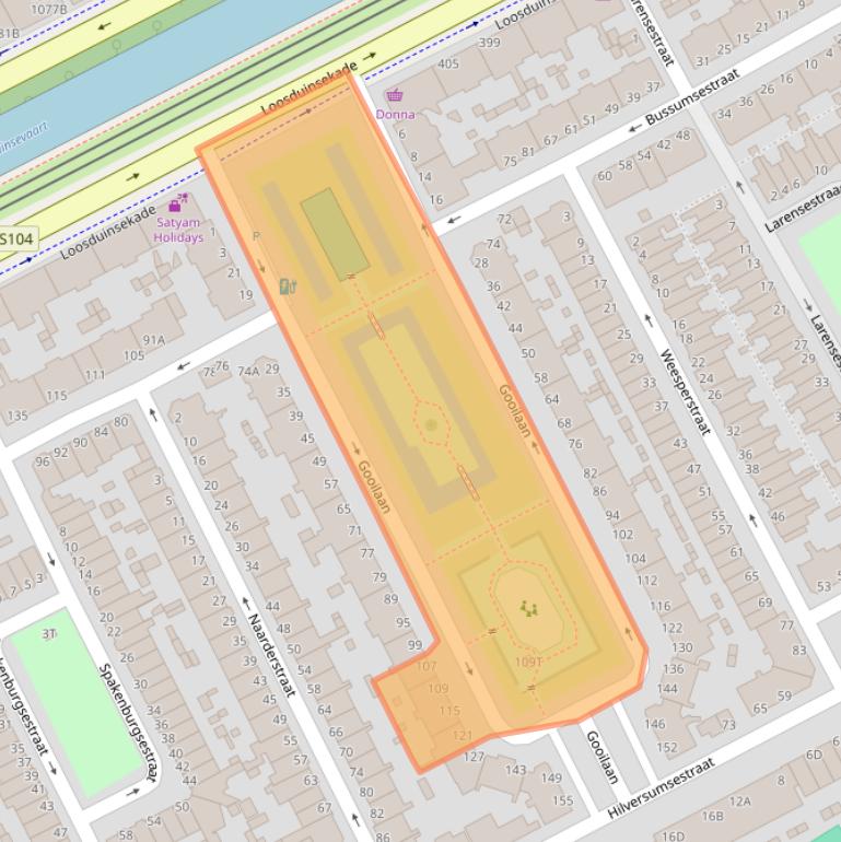 Kaart van postcodegebied 2574XM.