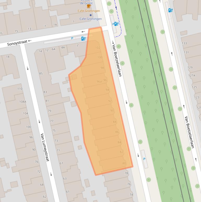 Kaart van postcodegebied 2581AM.