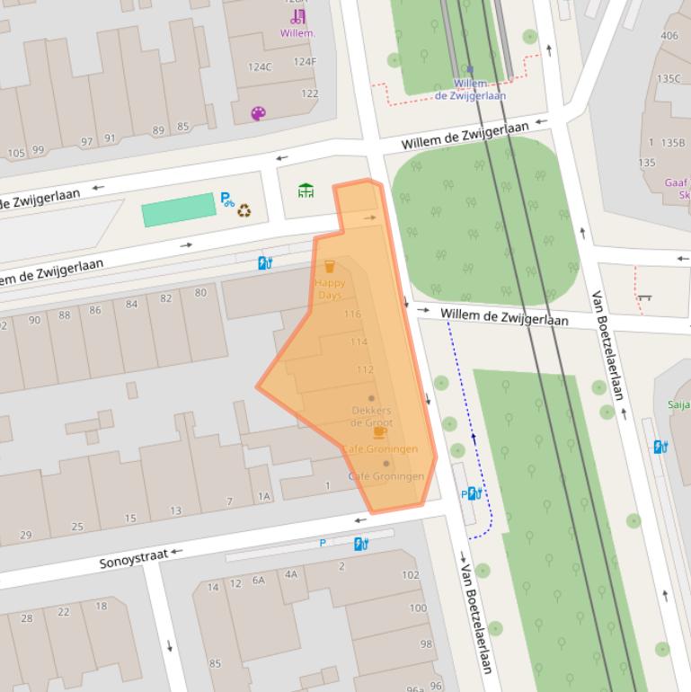 Kaart van postcodegebied 2581AN.