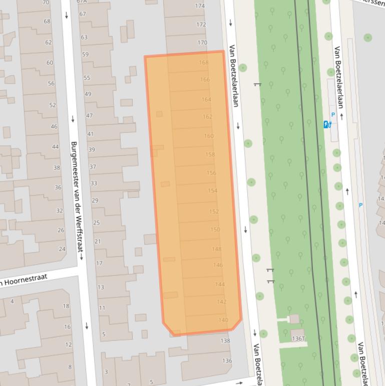 Kaart van postcodegebied 2581AZ.