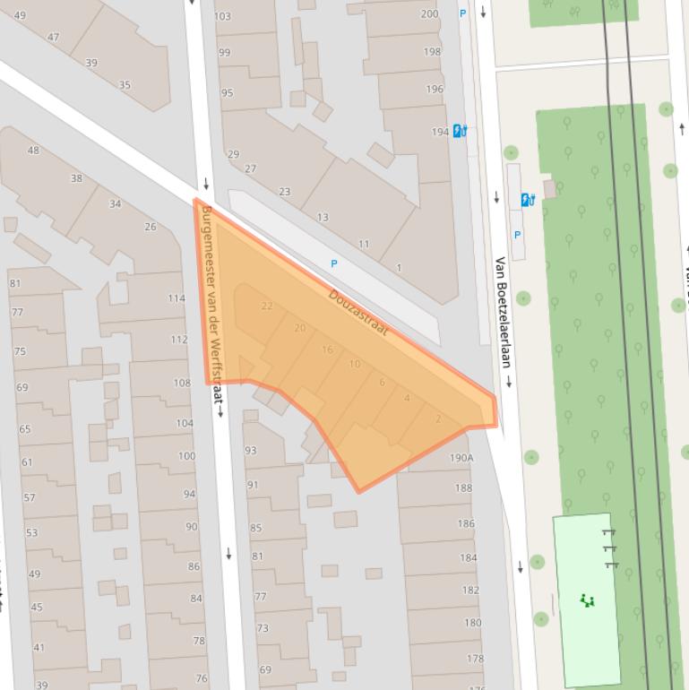 Kaart van postcodegebied 2581RX.