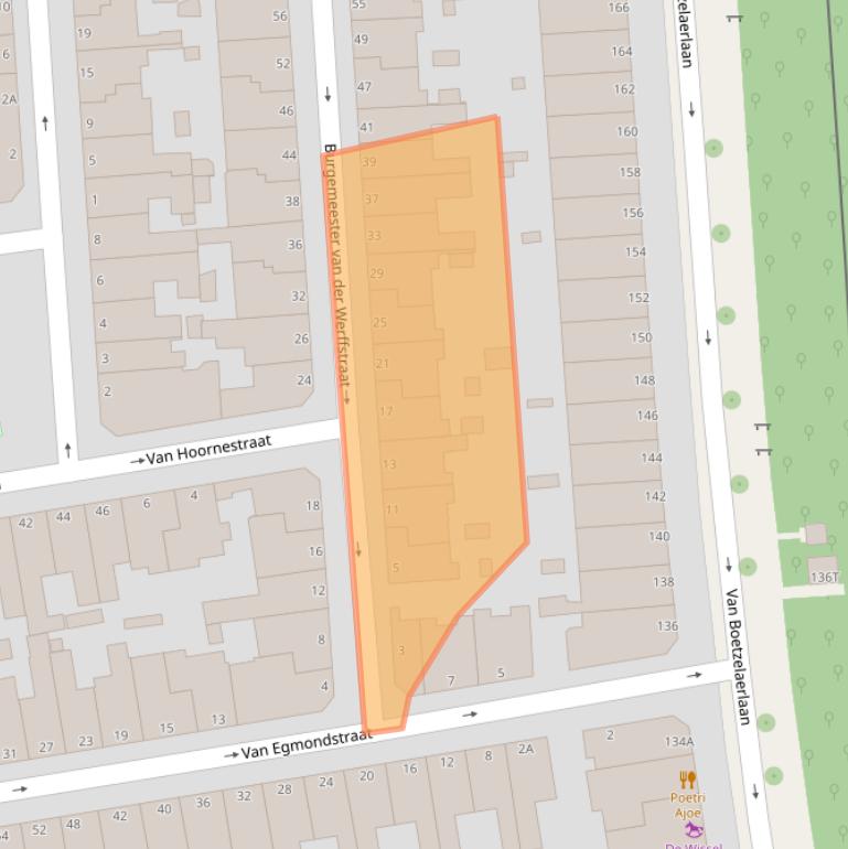Kaart van postcodegebied 2581SC.