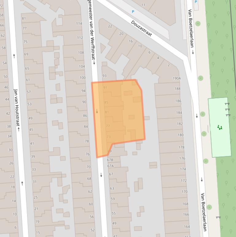 Kaart van postcodegebied 2581SG.
