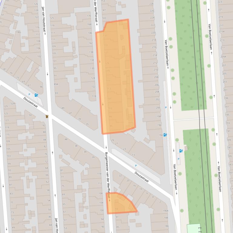 Kaart van postcodegebied 2581SH.