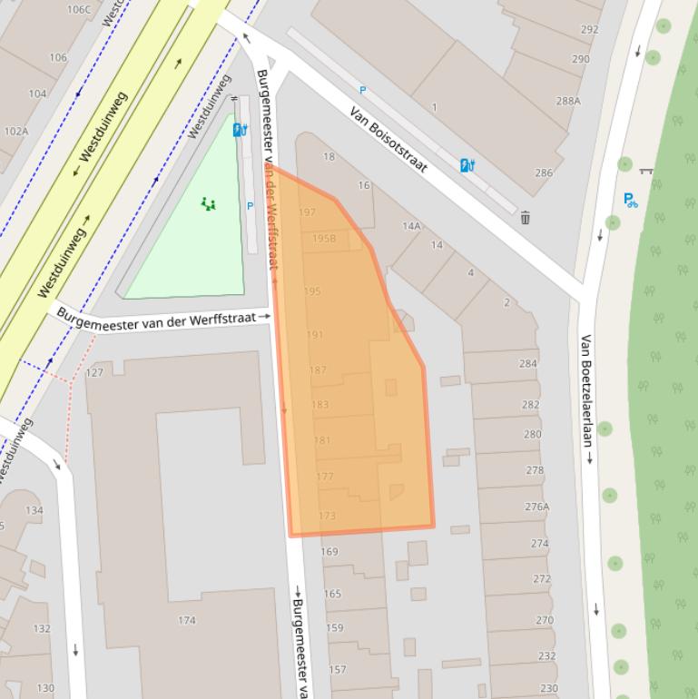 Kaart van postcodegebied 2581SK.