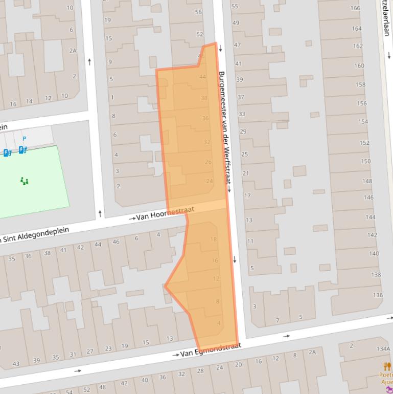 Kaart van postcodegebied 2581SL.