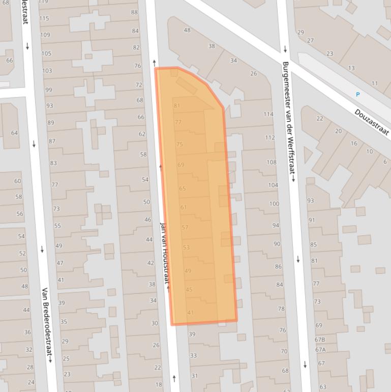 Kaart van postcodegebied 2581SV.