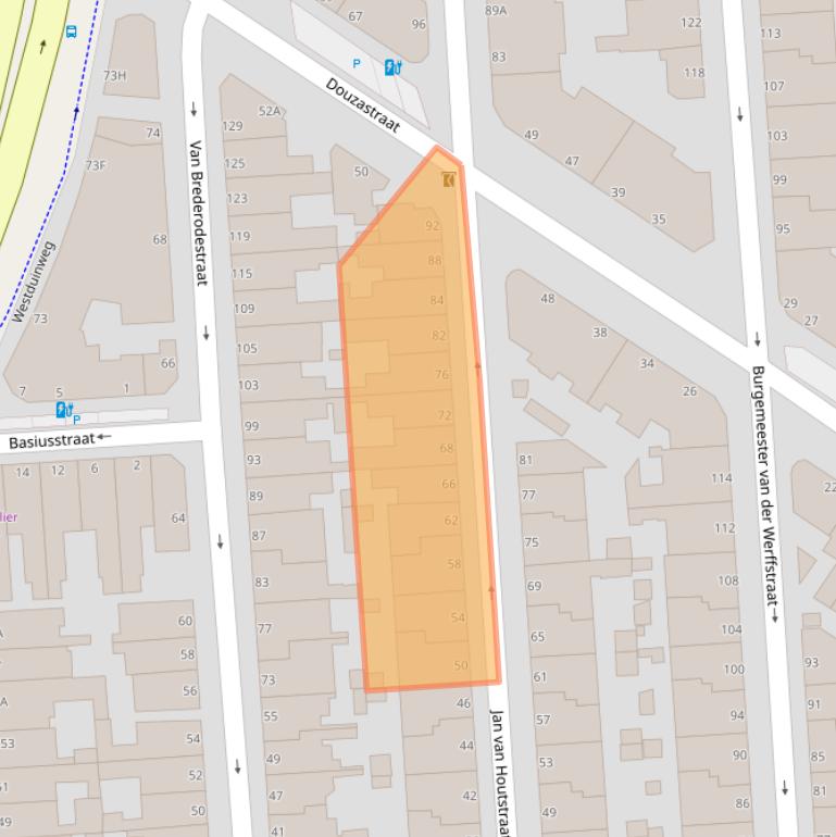 Kaart van postcodegebied 2581SZ.