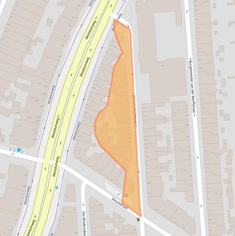 Kaart van postcodegebied 2581TA.