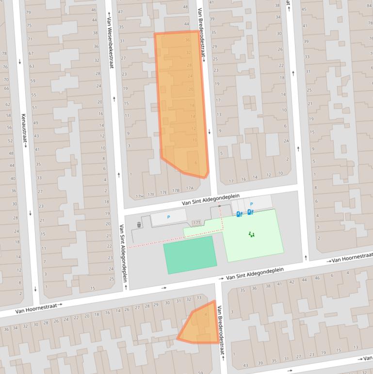 Kaart van postcodegebied 2581TE.