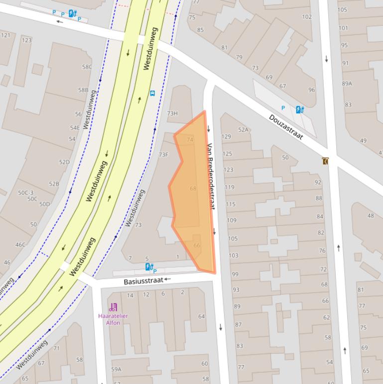 Kaart van postcodegebied 2581TH.