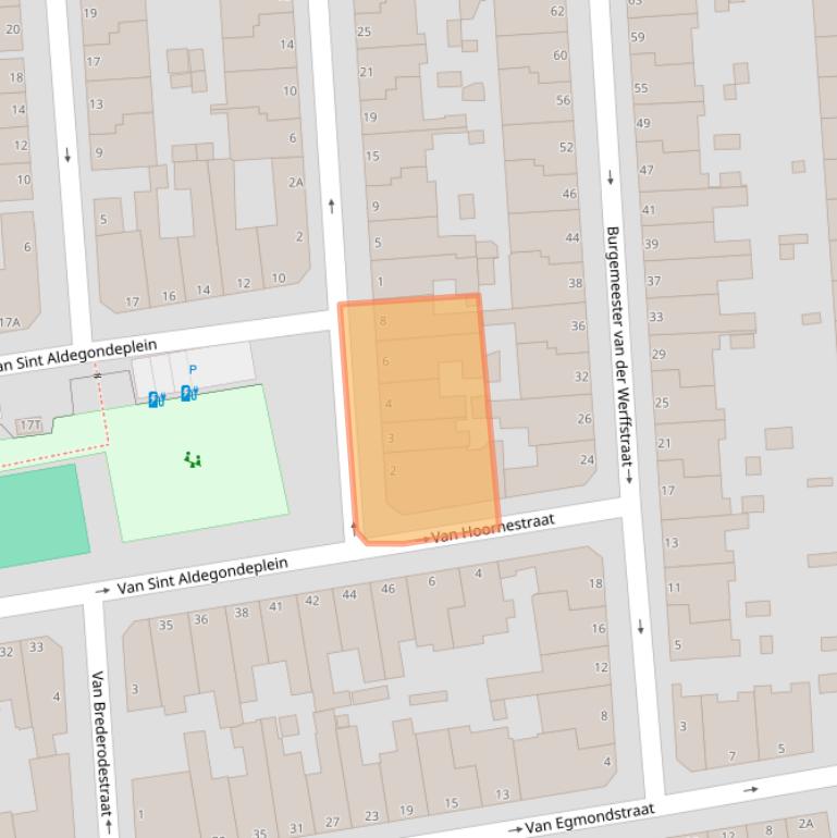 Kaart van postcodegebied 2581TJ.