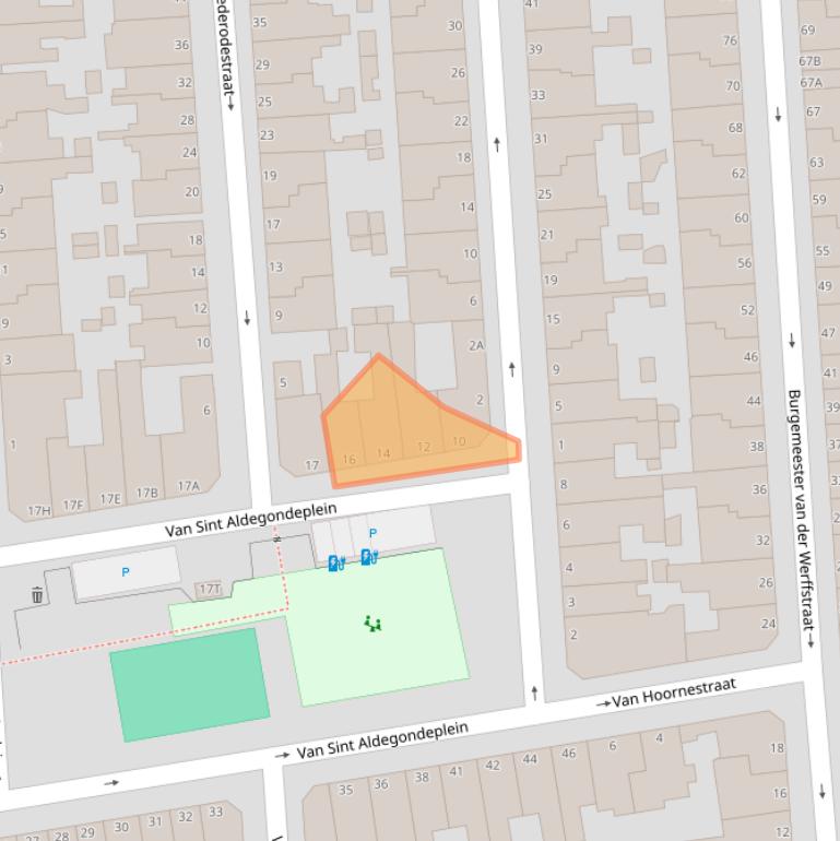 Kaart van postcodegebied 2581TK.