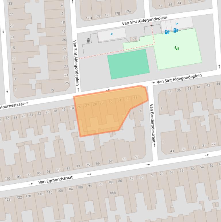 Kaart van postcodegebied 2581TN.