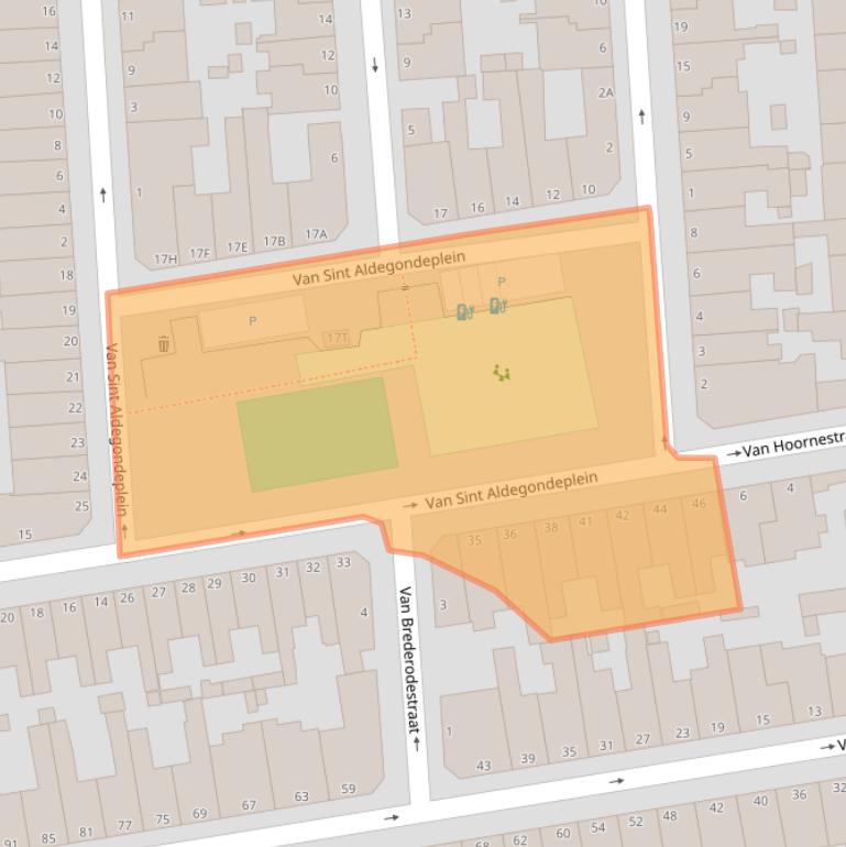 Kaart van postcodegebied 2581TP.