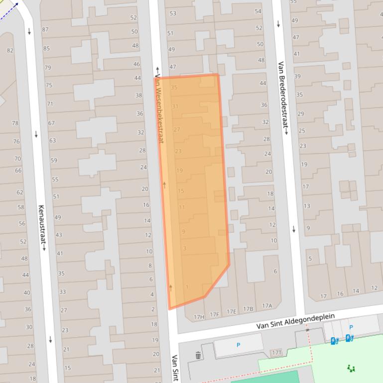 Kaart van postcodegebied 2581TR.