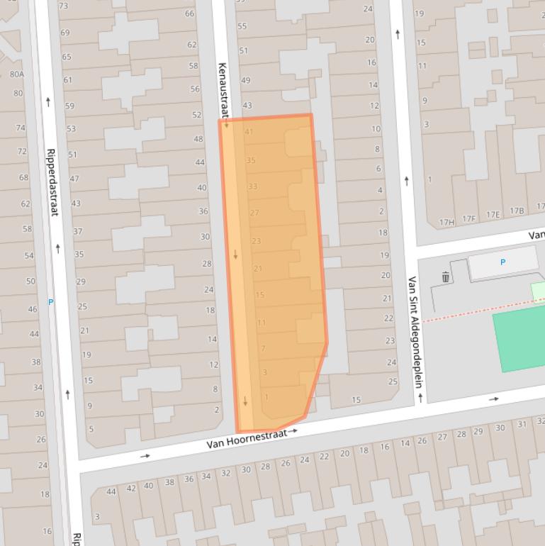 Kaart van postcodegebied 2581TW.