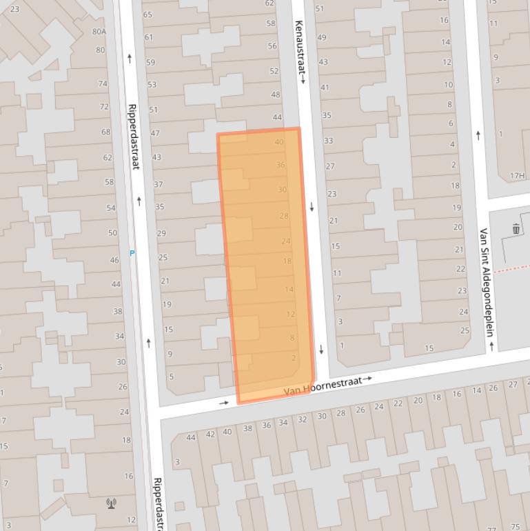 Kaart van postcodegebied 2581TZ.