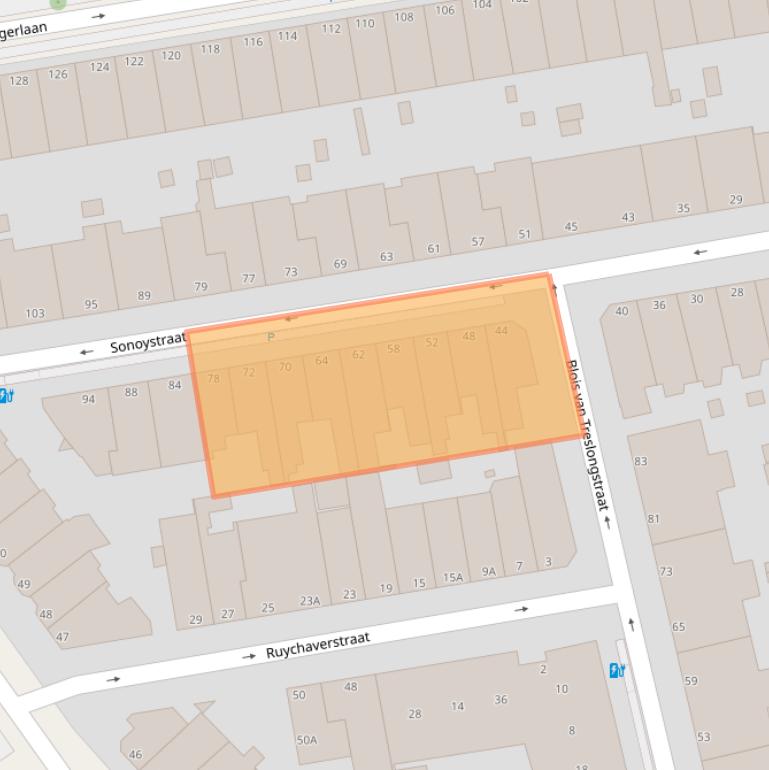 Kaart van postcodegebied 2581VN.