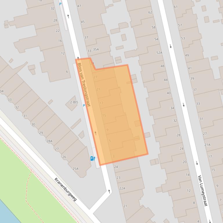 Kaart van postcodegebied 2581VV.