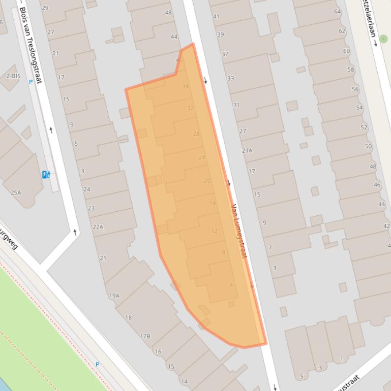 Kaart van postcodegebied 2581XC.
