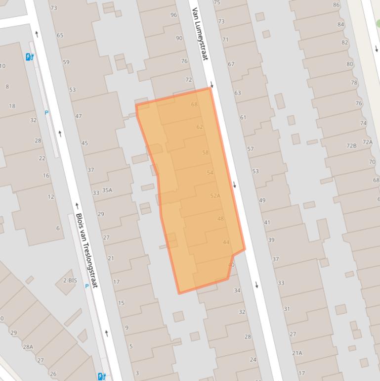 Kaart van postcodegebied 2581XD.