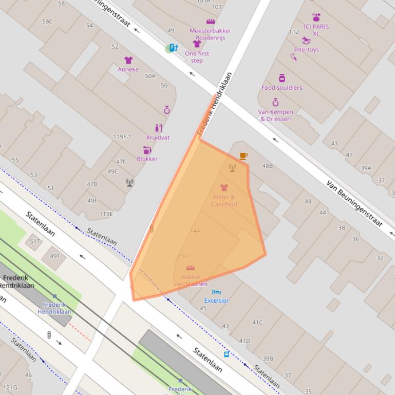 Kaart van postcodegebied 2582BH.