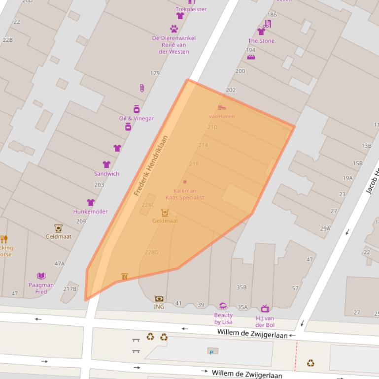 Kaart van postcodegebied 2582BL.