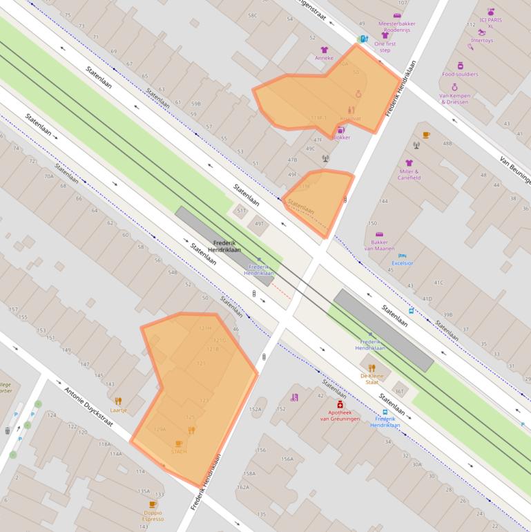 Kaart van postcodegebied 2582BX.