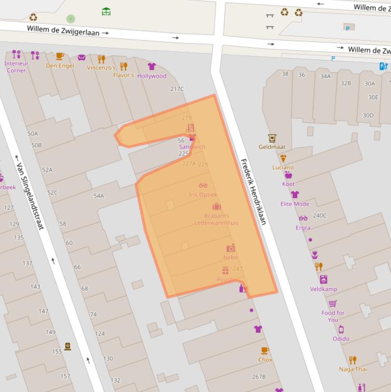 Kaart van postcodegebied 2582CC.