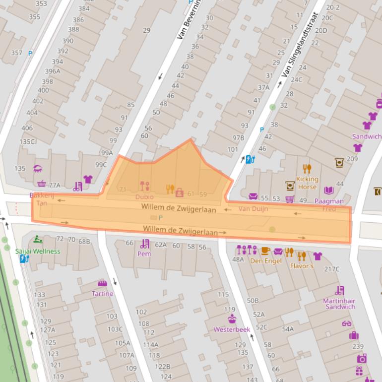 Kaart van postcodegebied 2582EH.