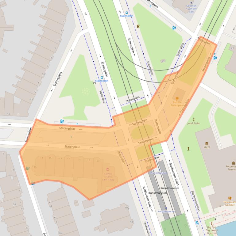 Kaart van postcodegebied 2582EZ.