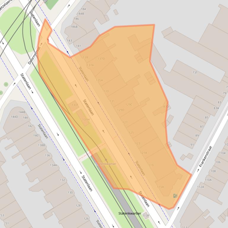 Kaart van postcodegebied 2582GJ.